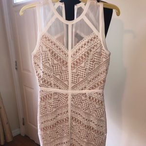 White crochet knee length dress